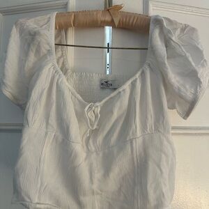Hollister Cream Puff Sleeve Blouse